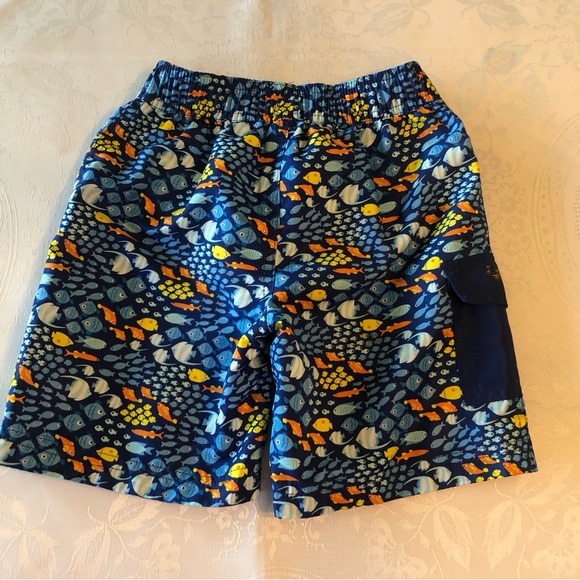 UVSkinz Boys Size 5 Blue Fish Swimming Trunks Baiting Shorts Mesh Lining Pocket - Picture 2 of 16